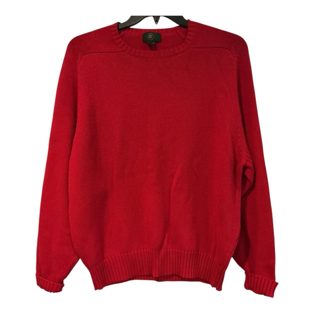 Club Room Men’s XL Red Cotton Crewneck Sweater Classic Knit